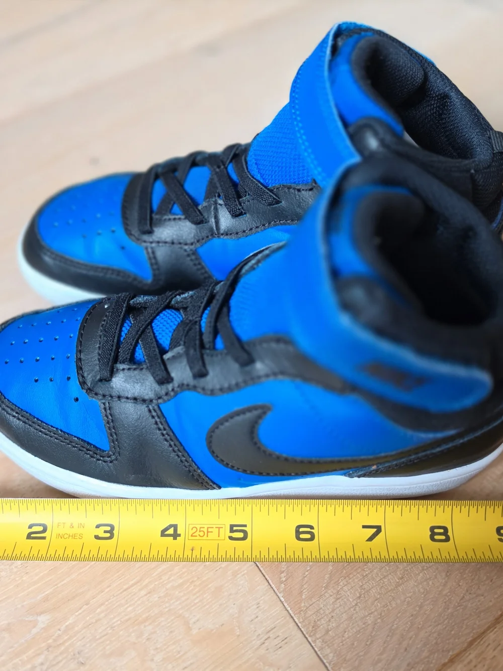 Nike Kids' Blue and Black High-Top Sneakers Size 1Y